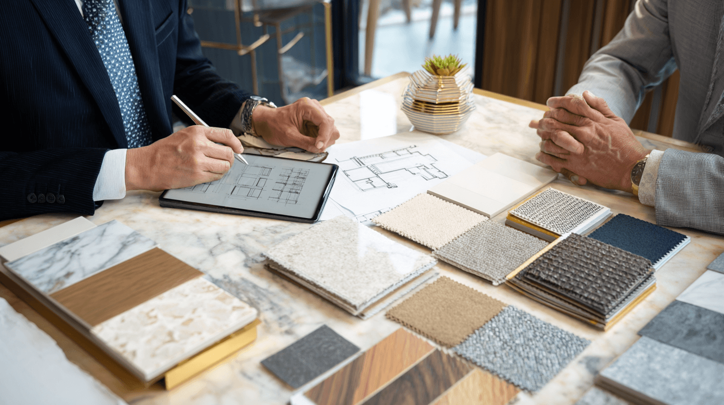 Interior designer discussing apartment renovation budget