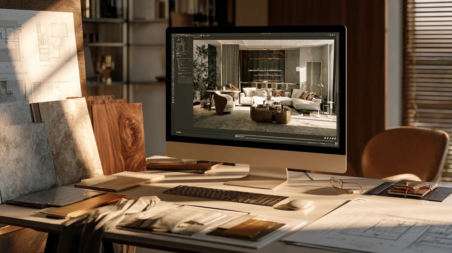 Apartment Interior Design Concept and Materials Interior design concept, 3D visualisation and material selection for a luxury apartment