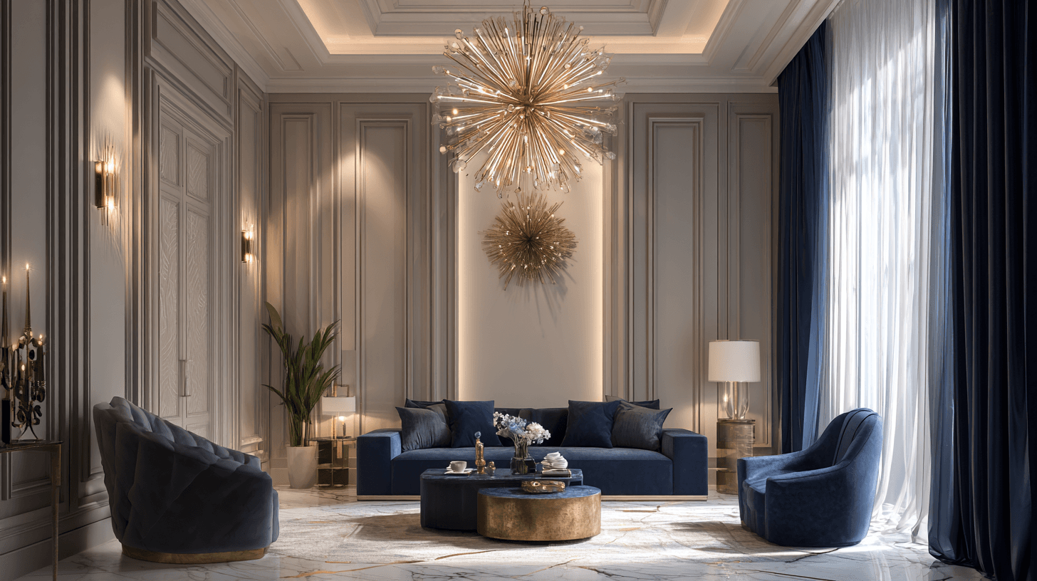 Bespoke master bedroom interior design with warm lighting and walk-in wardrobe in Dubai