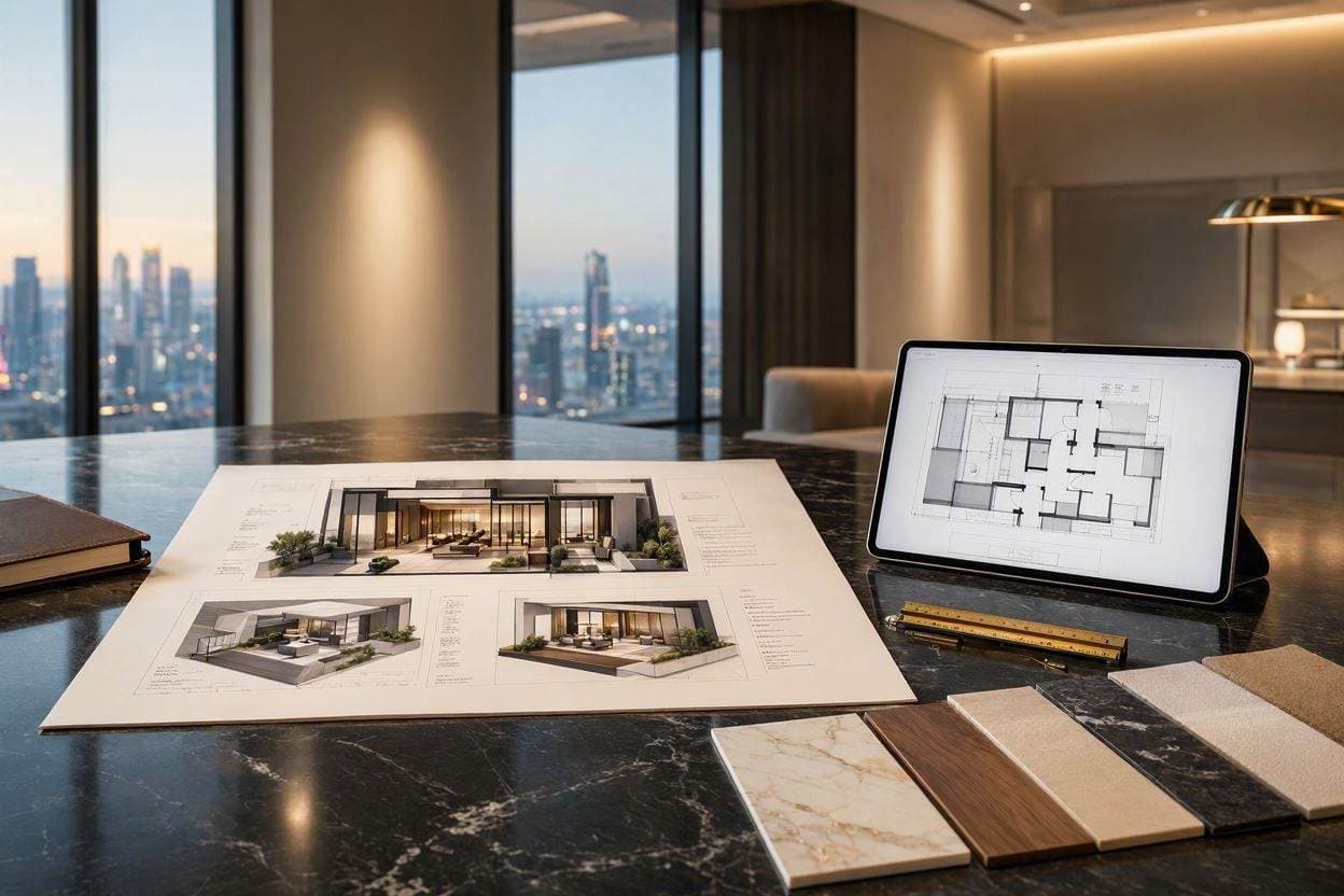 Luxury penthouse interior design and execution process overview by Casa Kraft Dubai