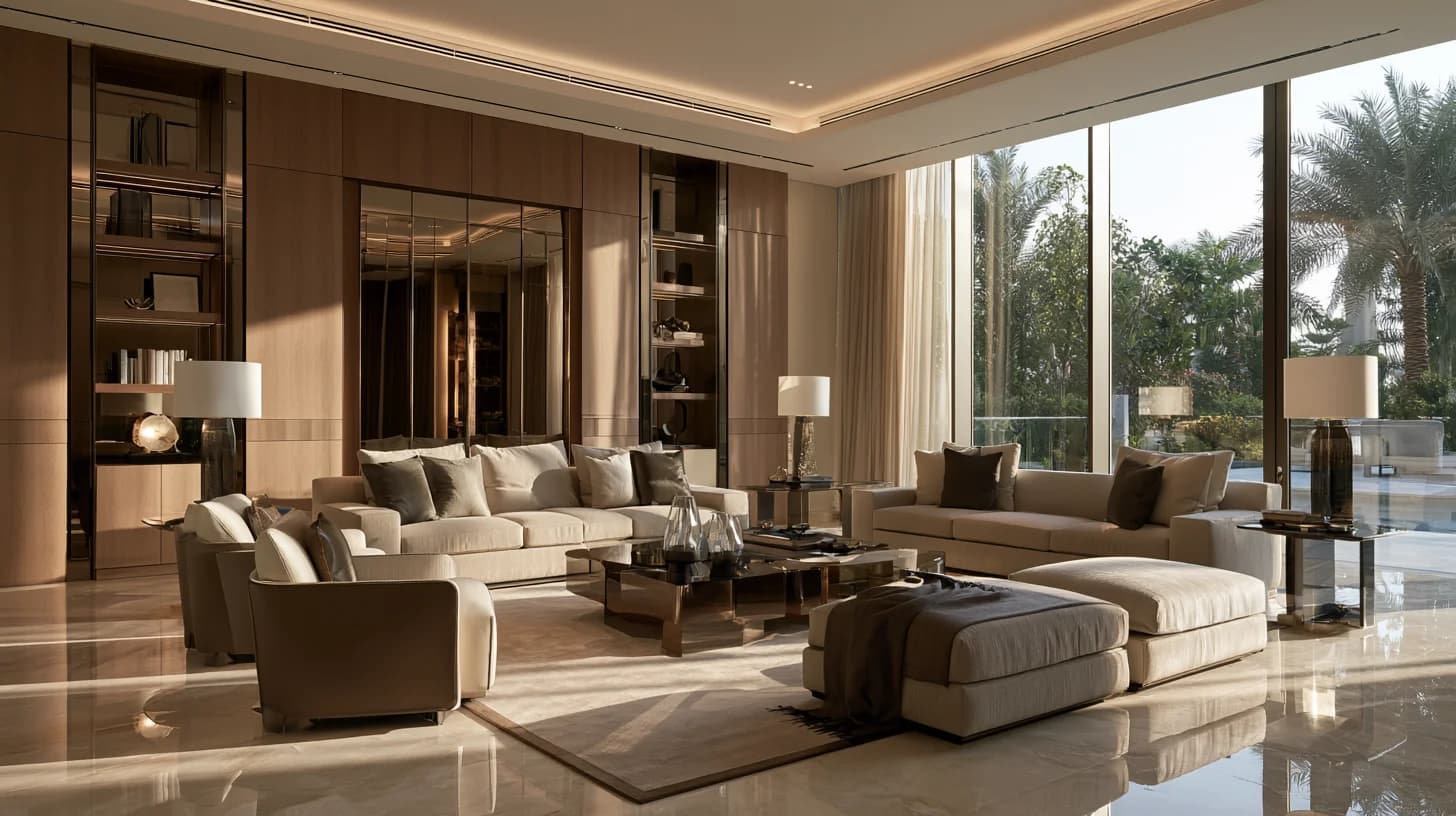 High-End Palm Jumeirah Villa Living Room High-end Palm Jumeirah villa living room design