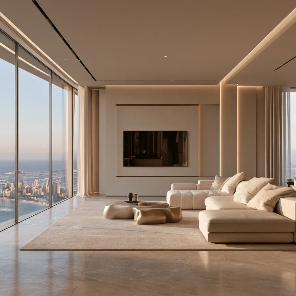 Luxury Apartment Interior Design Palm Jumeirah Luxury apartment interior in Palm Jumeirah with sea views