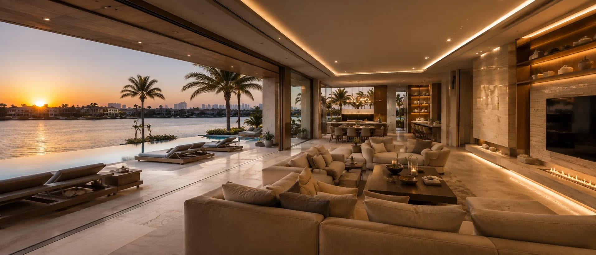Transform Your Palm Jumeirah Villa Luxury villa interior designed for waterfront living in Palm Jumeirah