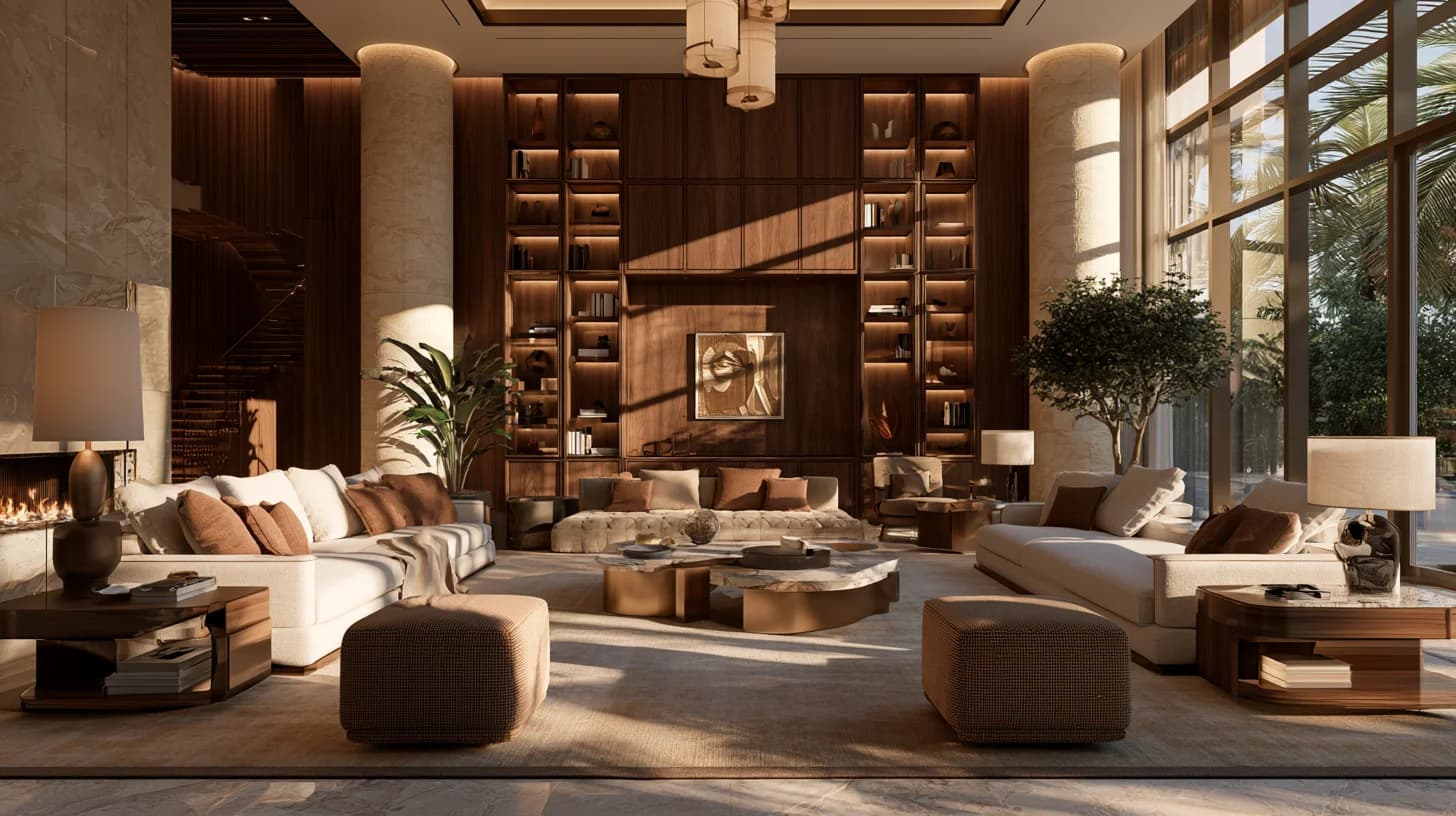 Luxury Villa Living Room in Palm Jumeirah Luxury Palm Jumeirah villa living room interior