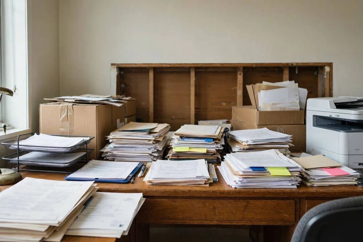 Inadequate Office Storage Design Mistake Office interior design mistake caused by inadequate storage