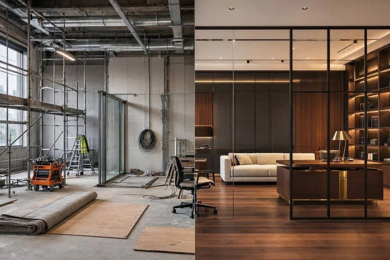 Office Interior Design vs Renovation Dubai Office interior design and renovation comparison in Dubai