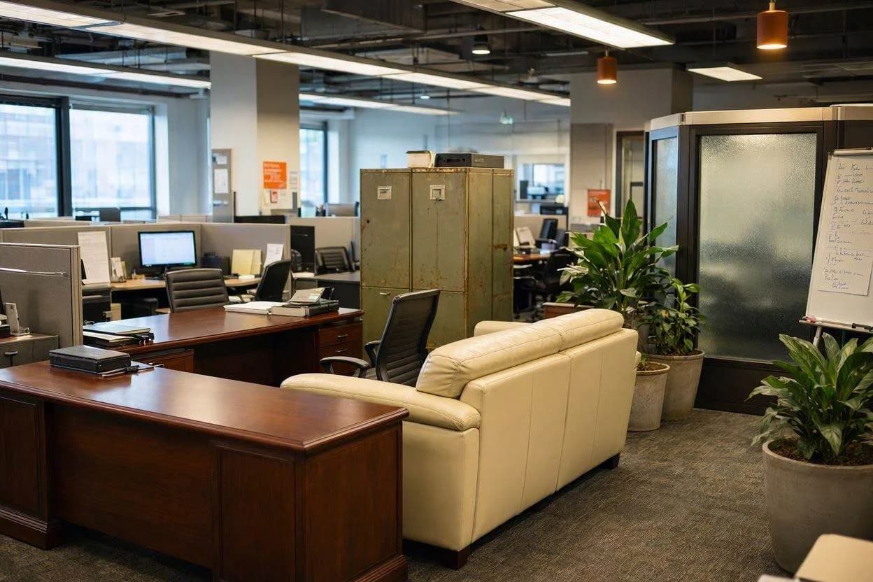 Poor Office Space Planning Mistake Poor office space planning in a Palm Jumeirah workspace