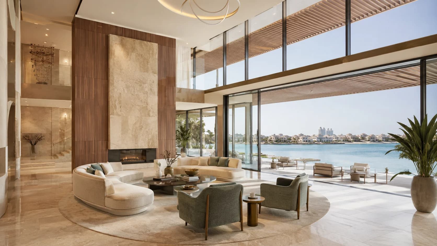 Palm Jumeirah Villa Interior Design Luxury villa interior design in Palm Jumeirah with sea views
